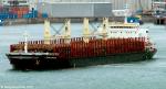ID 8507 AFRICAN ALBATROSS (2008/20763grt/33266dwt/IMO 9493509, ex-MAPLE BRAVER. Renamed GREENTEC in 2013) with a near full load of logs departs Auckland, New Zealand bound for Penglai, China.