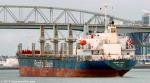 ID 10132 CHERRY POINT (2003/17979grt/29738dwt/IMO 9276731, ex-SPEAR FLOWER) outbound from the Chelsea Sugar Refinery, transits below the Auckland Harbour Bridge, bound for Gisborne to load logs. She is owned...