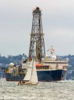 ID 11359 JOIDES RESOLUTION (1978/10282gt/IMO 7423081, ex-SEDCO/BP 471) - an ocean floor-drilling, core sampling research ship furthering our understanding of climate change, geology and Earthâ€™s...